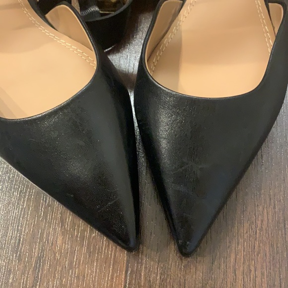 Maje fimea black leather pointed toe mules flats with ankle straps sandals - Picture 6 of 9